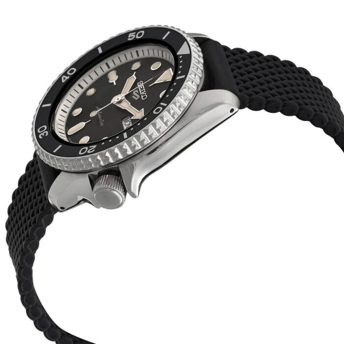 Seiko 5 Sports SKX Automatic Black Dial Black Silicone Strap Watch for Men - SRPD73K2 - Image 13